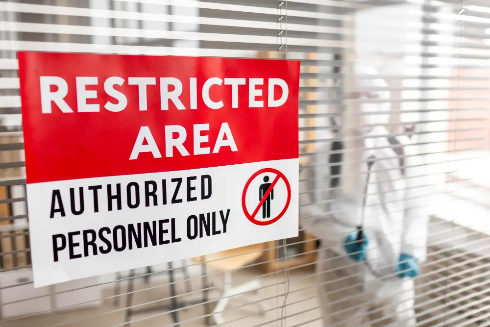 Restricted Access Control signs